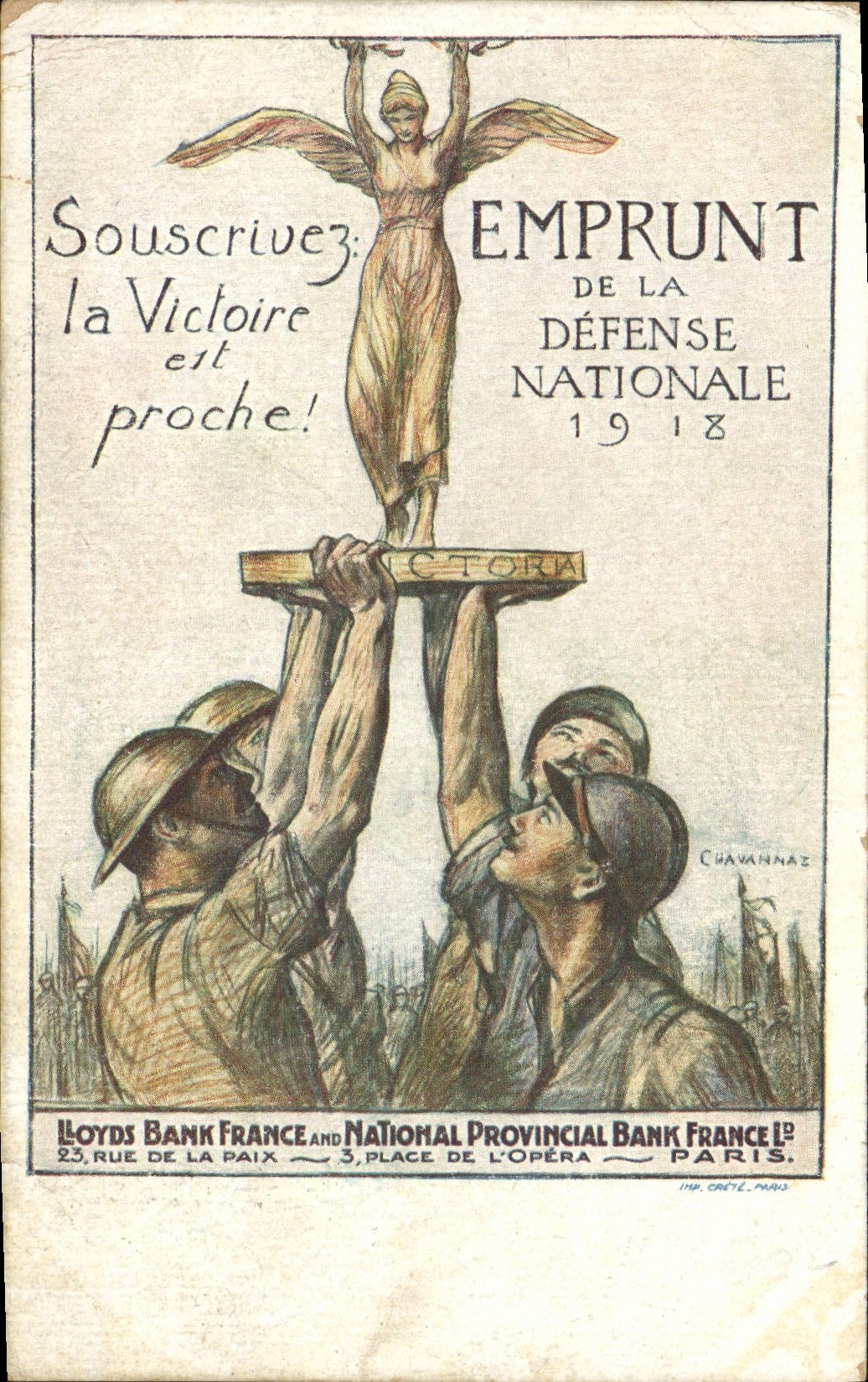 CPA Militaria Emprunt de la Defense Nationale 1918