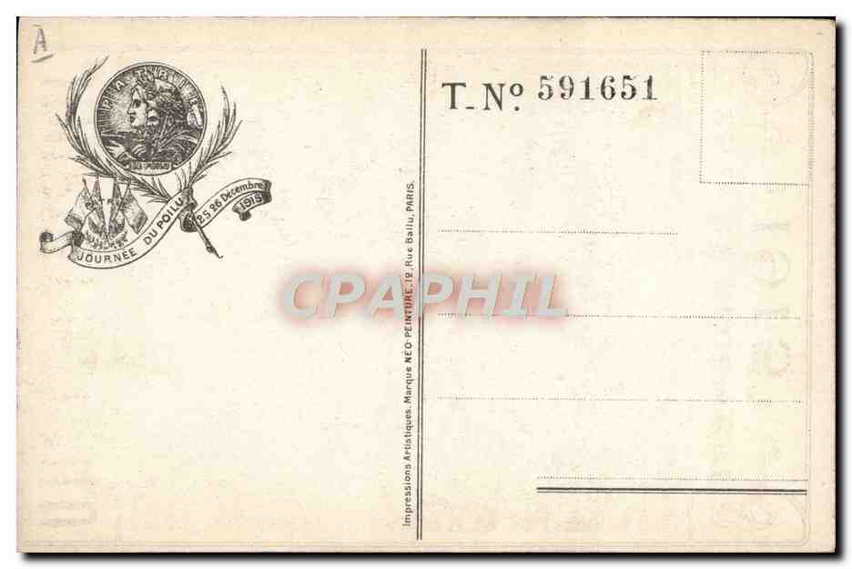 CPA Militaria Journee du Poilu Decembre 1915 — Rückseite
