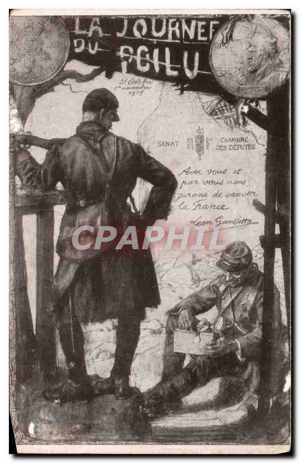 CPA Militaria La journee du poilu 