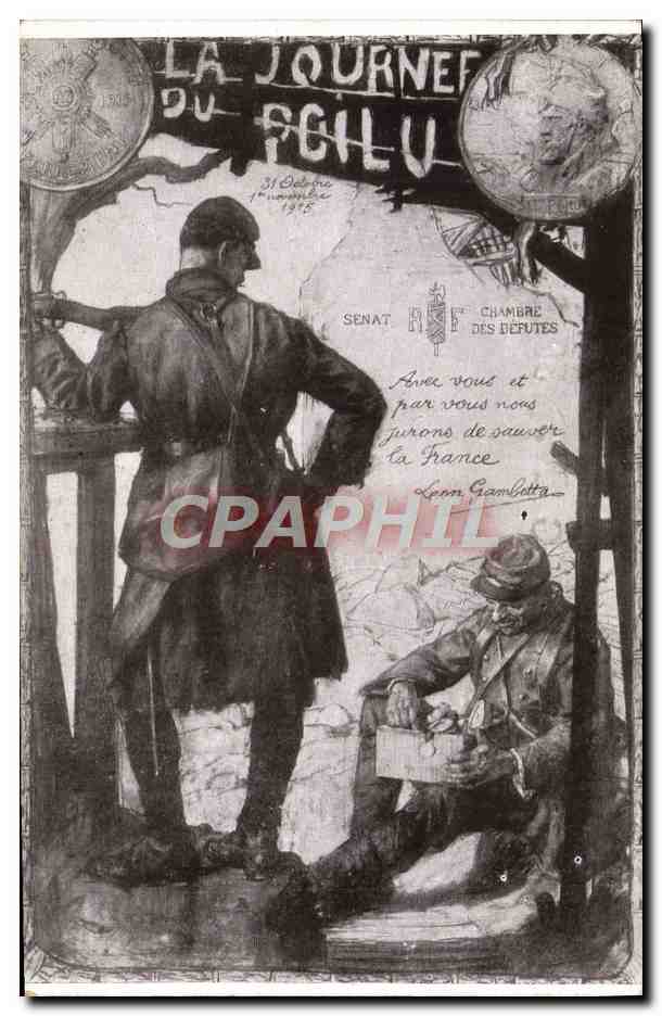 CPA Militaria La journee du poilu 