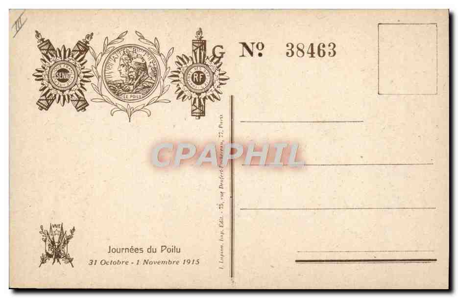 CPA Militaria La journee du poilu  — Rückseite