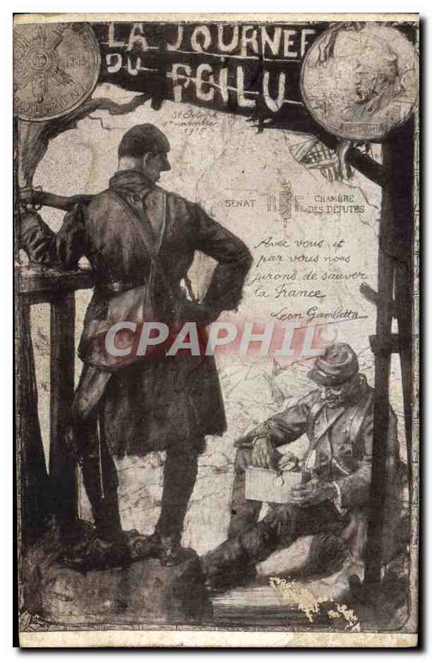 CPA Militaria La journee du poilu 