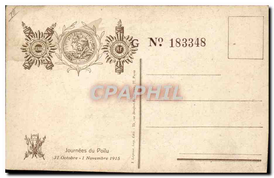 CPA Militaria La journee du poilu  — Verso
