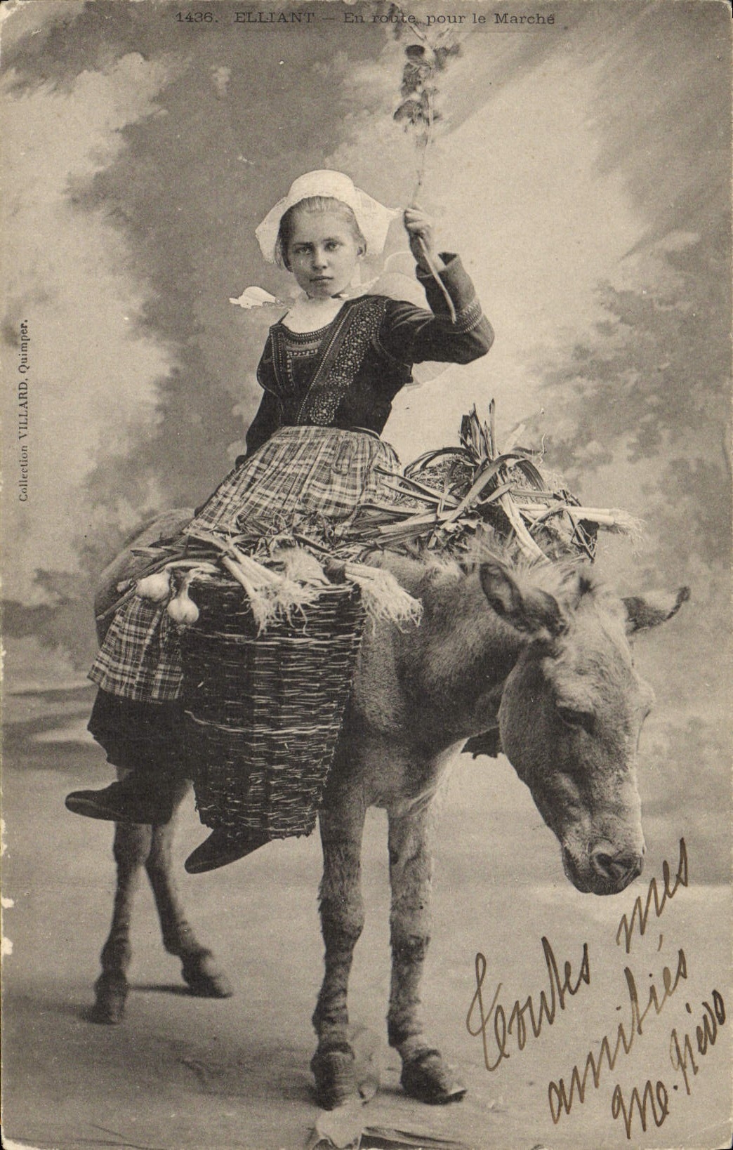 CPA Folklore Elliant En route pour le marche ane Mule