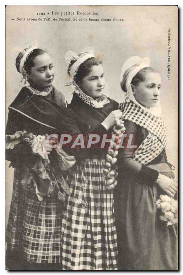 CPA Folklore Les petites Roscovites Ail Femmes 