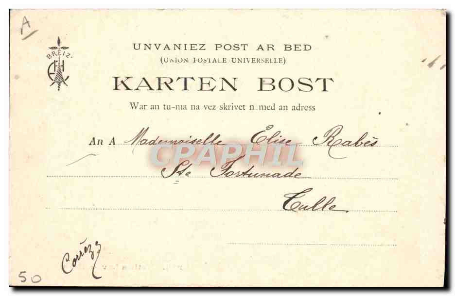 CPA Folklore Bretagne Petites lavandieres  — Verso