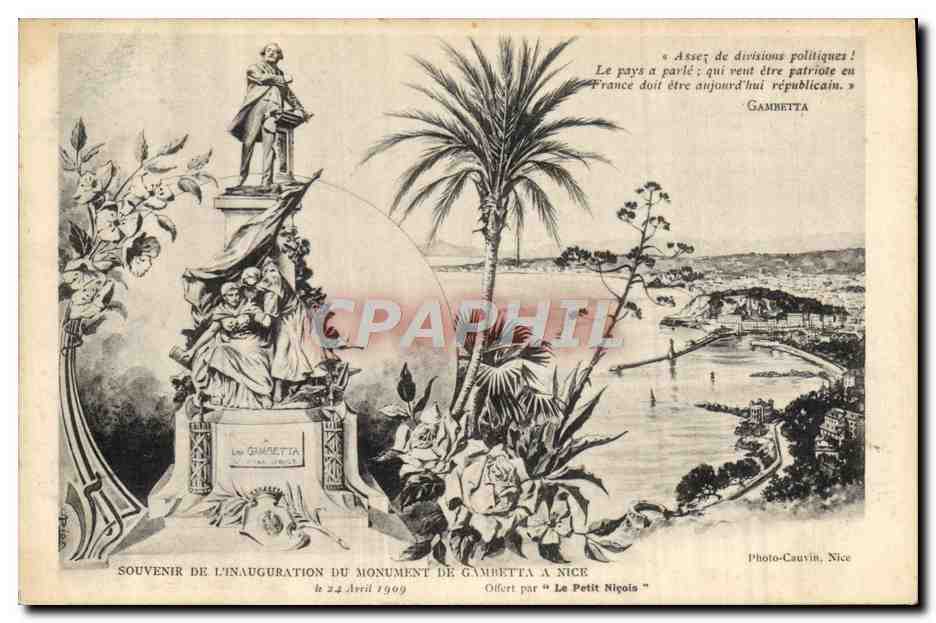 Inauguration du monument de Gambetta à Nice — Photo-Cauvin, Nice, n° de série non visible