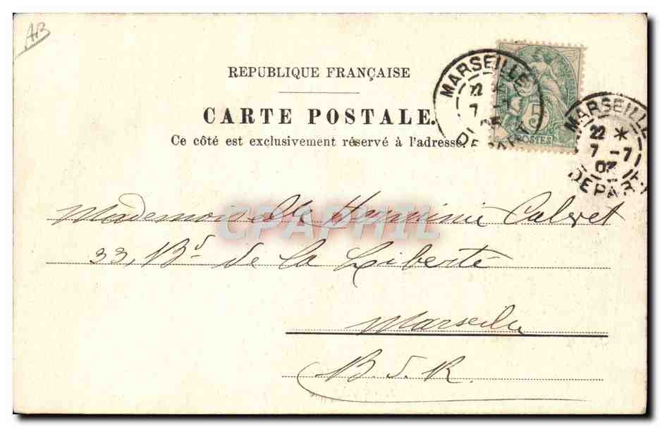 CPA Vacher chez le jude d'instruction 1897 — Rückseite