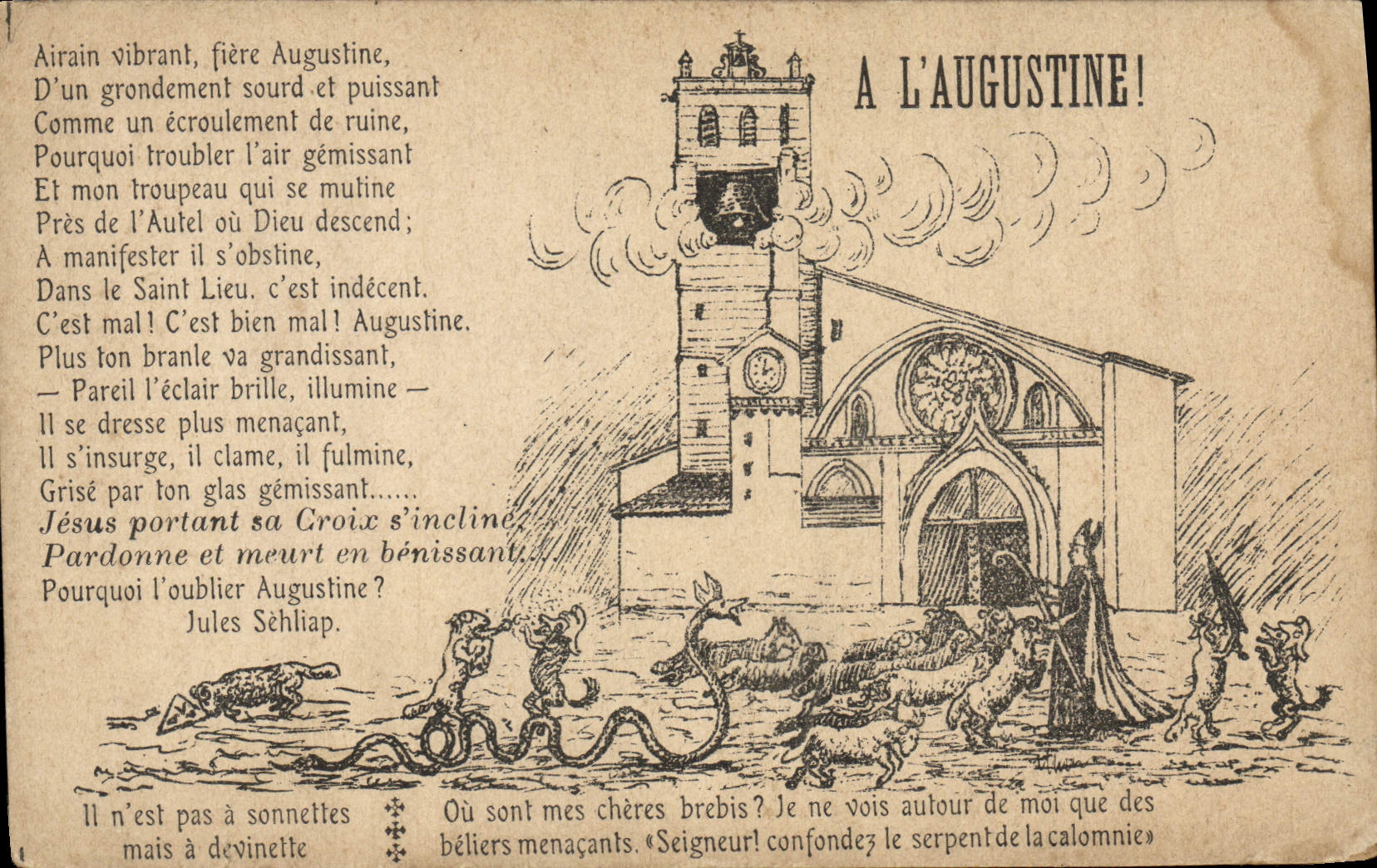 CPA A l'Augustine Cominac Ariege Chevre SErpent Chein 