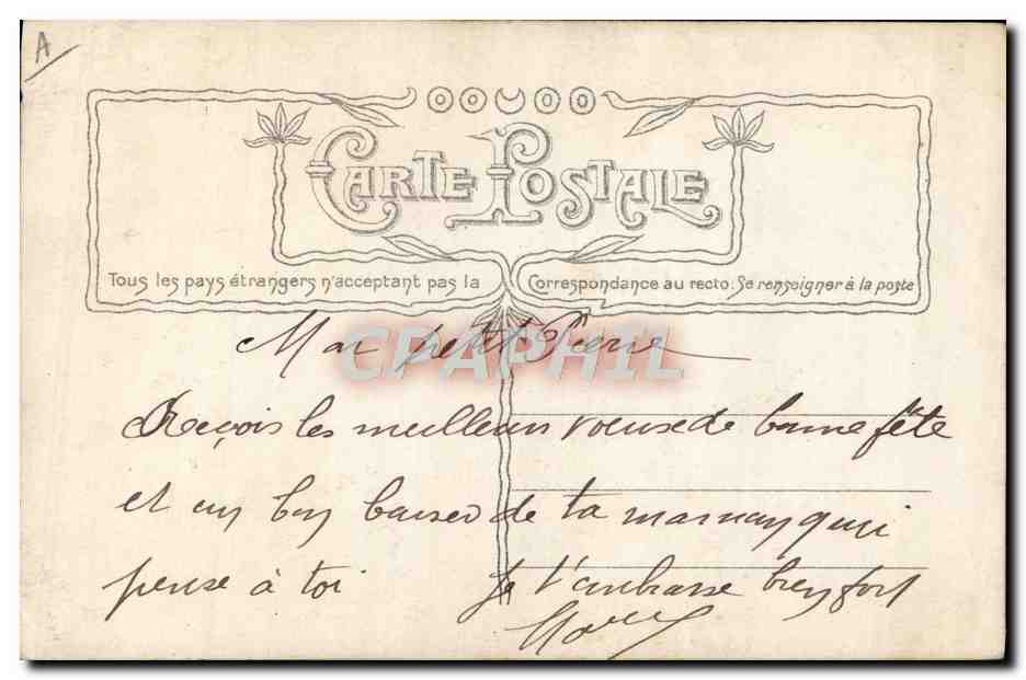Paul Séroude — Portrait — Éditeur : Carte Postale — Achterkant