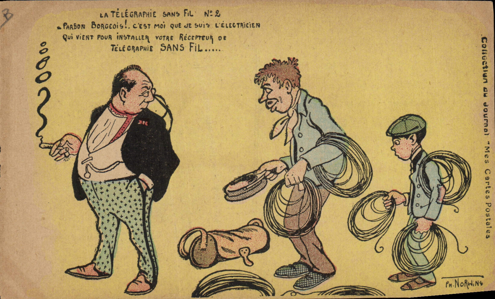 La Telegrafia Senza Filo — No.2 — Collezione del Giornale 'Le Mie Carte Postali' — Ph. Norrins