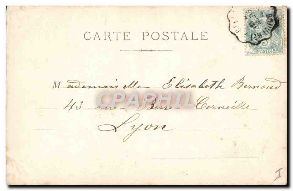 CPA Fantaisie Homme Enfant Tabac Cigare — Verso