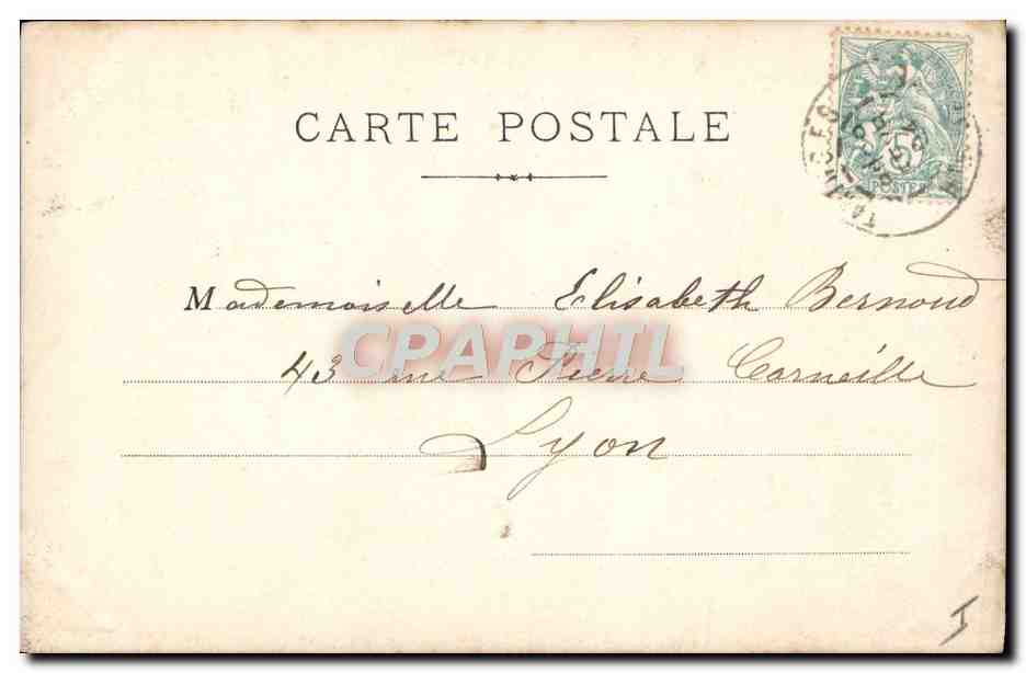CPA Fantaisie Homme Enfant Tabac Cigare — Verso