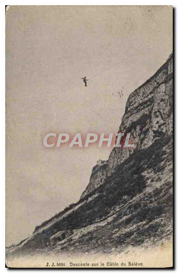 CPA Descente sur le cable du Saleve
