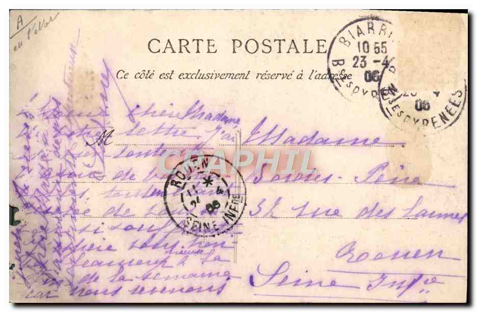 CPA Attelage Bearnais Biarritz — Rückseite