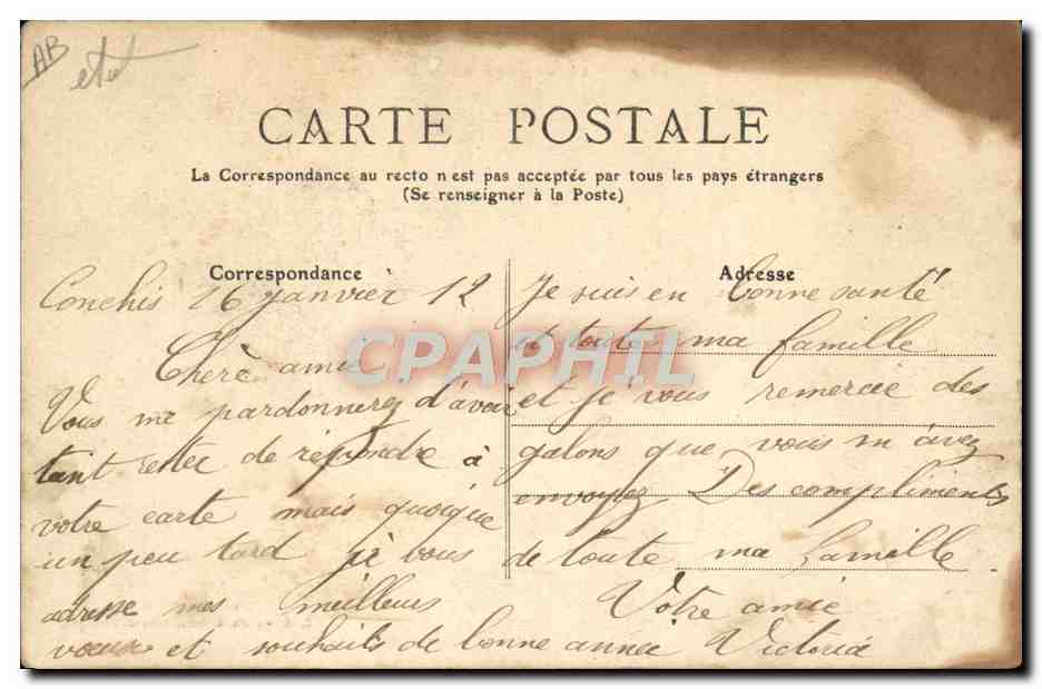 CPA Attelage de la Montagne Cevennes — Rückseite