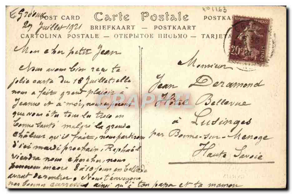 CPA Attelage de boeufs Aix les Bains  — Rückseite