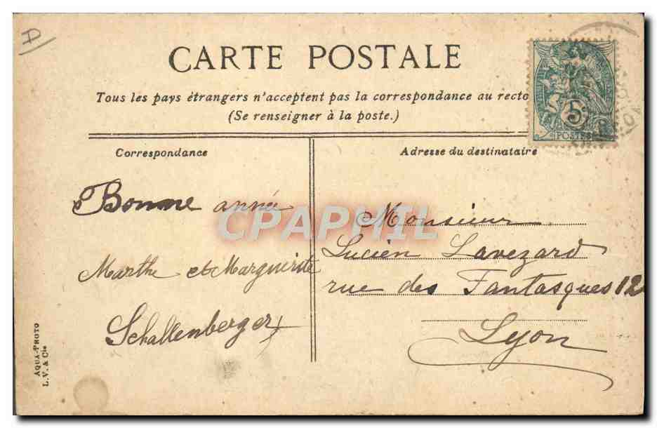 Lyon - La voiture aux chèvres, place Bellecour — L.V.&C. n°1 — Verso