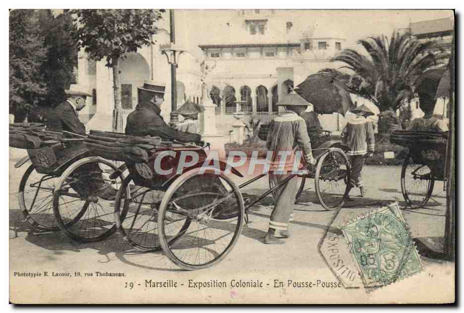 Marseille - Exposition Coloniale - En Pousse-Pousse