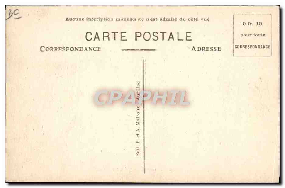 CPA Attelage Auvergne  — Rückseite