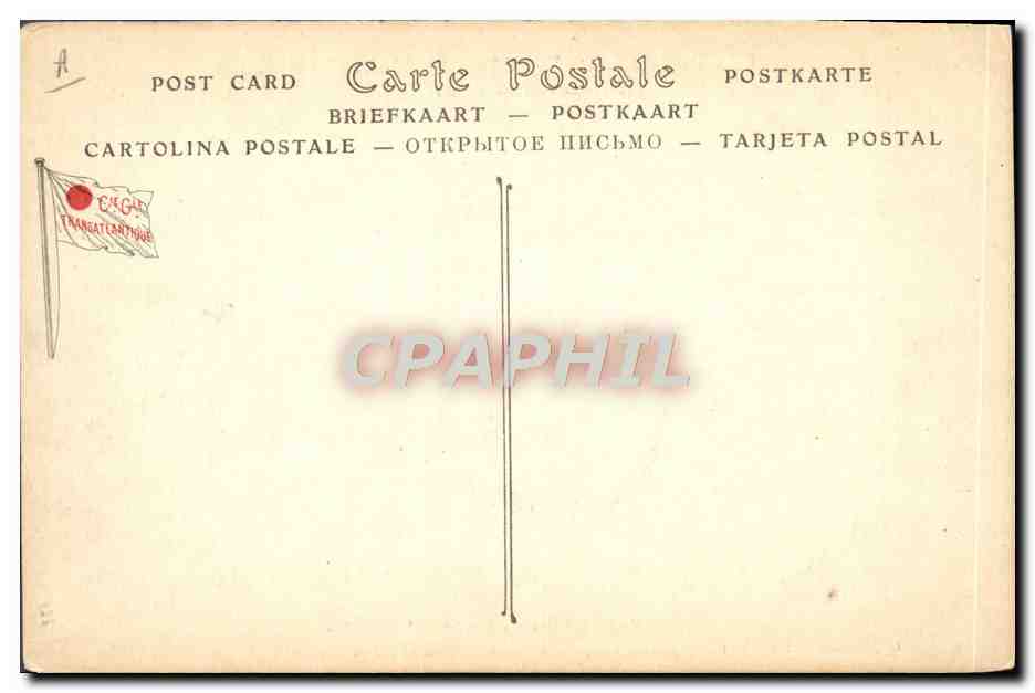 CPA Bateau Paquebot Poste Compagnie Generale Transatlantique Charles Roux — Verso