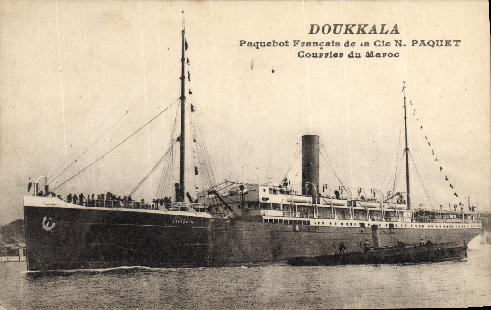 CPA Bateau Paquebot francais de la Cie Paquet Courrier du Maroc Doukkala