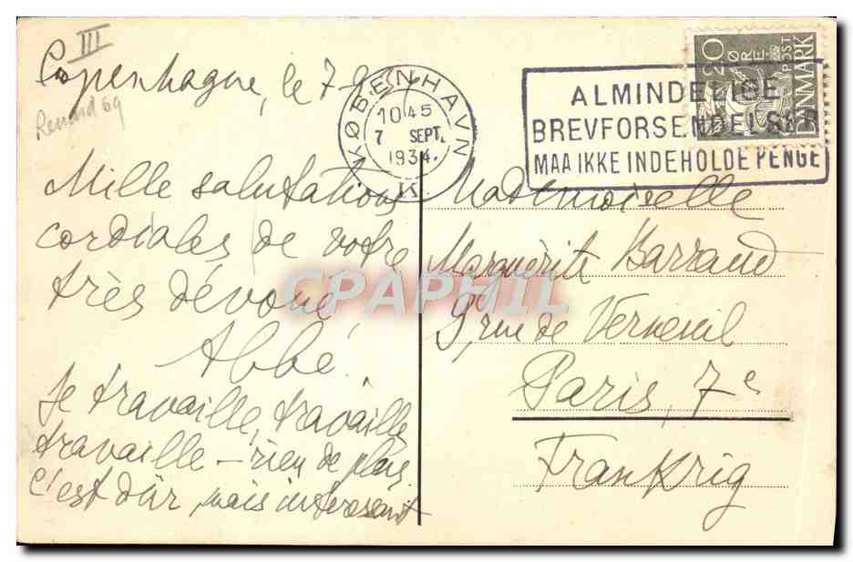 CPA Bateau Paquebot DMS Dempo Rotterdamsche Llyod — Verso