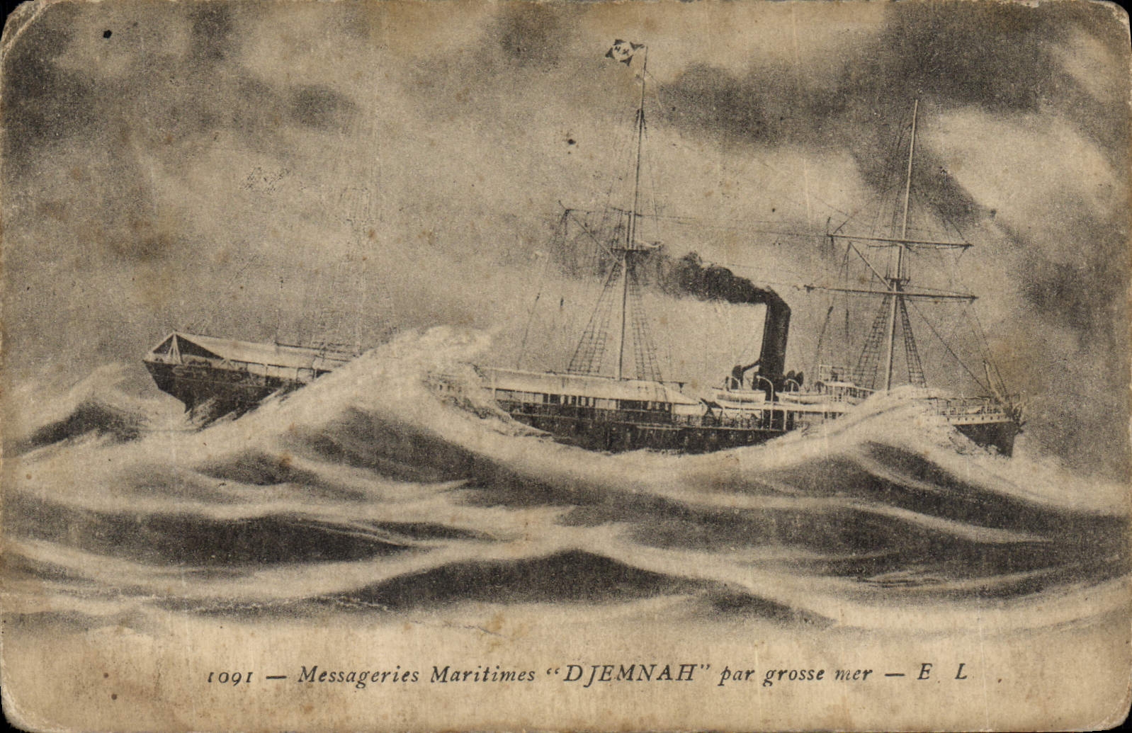 Navire "DJEMNAH" — Messageries Maritimes — série 1091 — E. L.