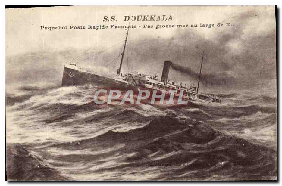 CPA Bateau Paquebot Poste Rapide Francais SS Doukkala