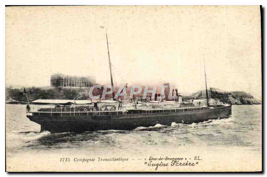 Navire "Eugène Pèreire" — Compagnie Transatlantique — Éditeur EL, n° 1715