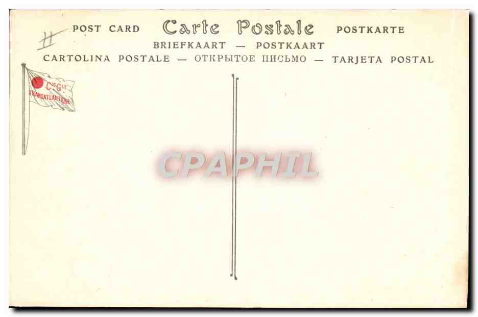 Paquebot Duc d'Aumale — Compagnie Générale Transatlantique — Services Postaux de la Méditerranée — Verso