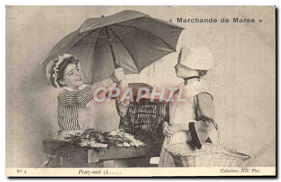 CPA Fantaisie Enfants Marchande de maree Poissons