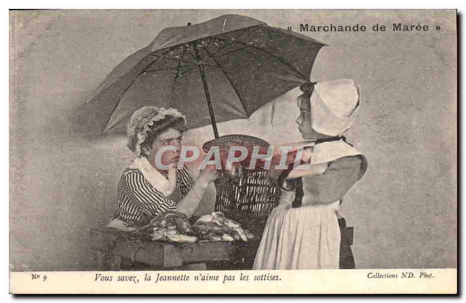CPA Fantaisie Enfants Marchande de maree Poissons
