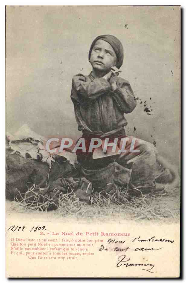 CPA Fantaisie Enfant Le Noel du petit ramoneur