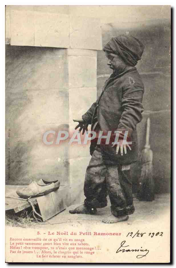 CPA Fantaisie Enfant Le Noel du petit ramoneur