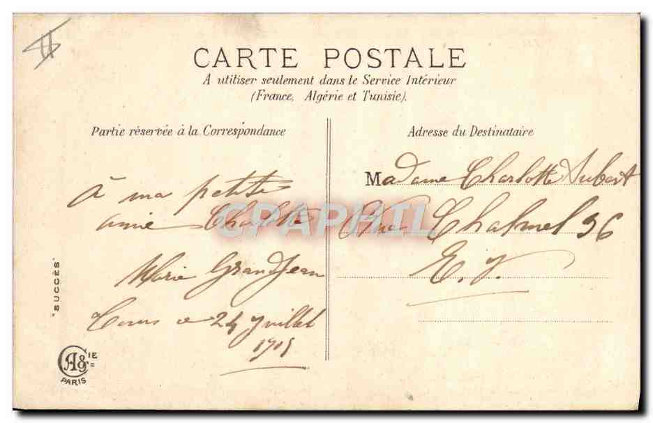 CPA Fantaisie Prenom Charlotte — Rückseite