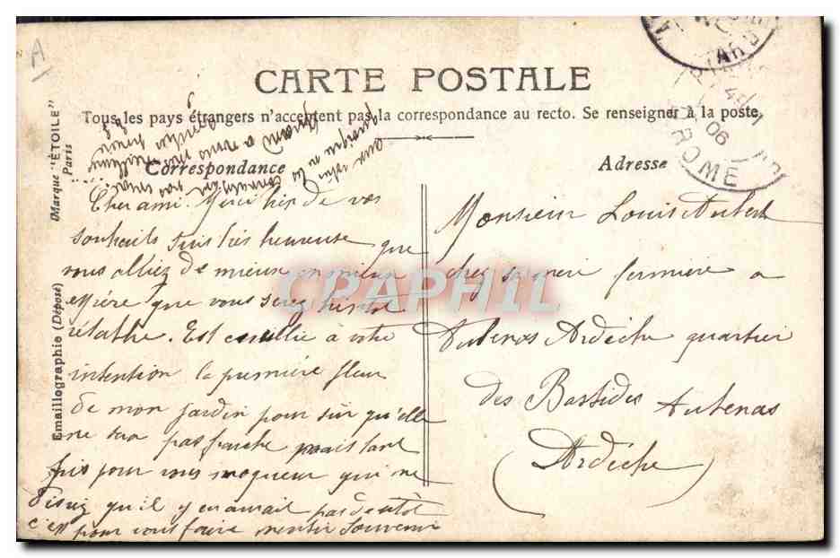 CPA Fantaisie Prenom Louis — Rückseite
