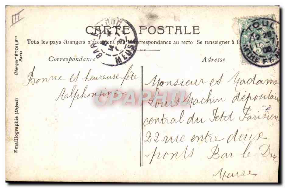CPA Fantaisie Prenom Henriette — Rückseite