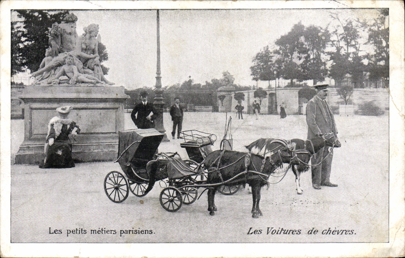 CPA Chevre Les petits metiers parisiens Les voitures aux chevres