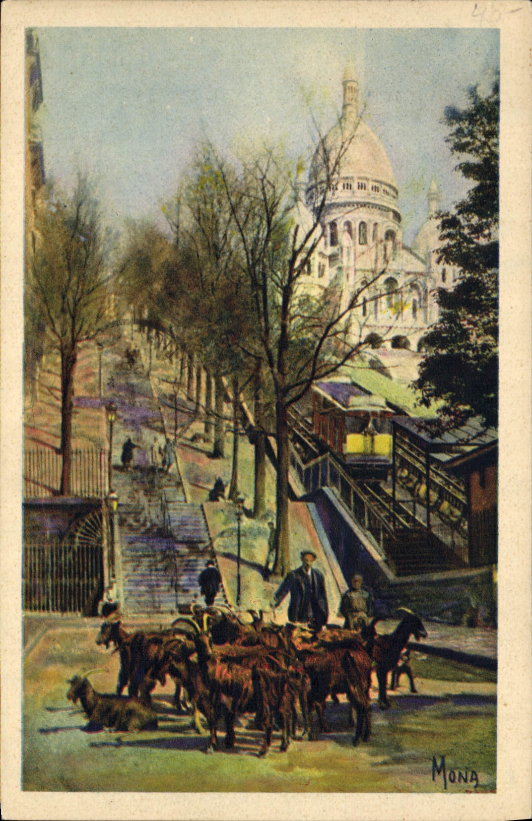 Montmartre — Chevrier près du funiculaire et de la Basilique du Sacré-Cœur — Oscar Mona, n°45