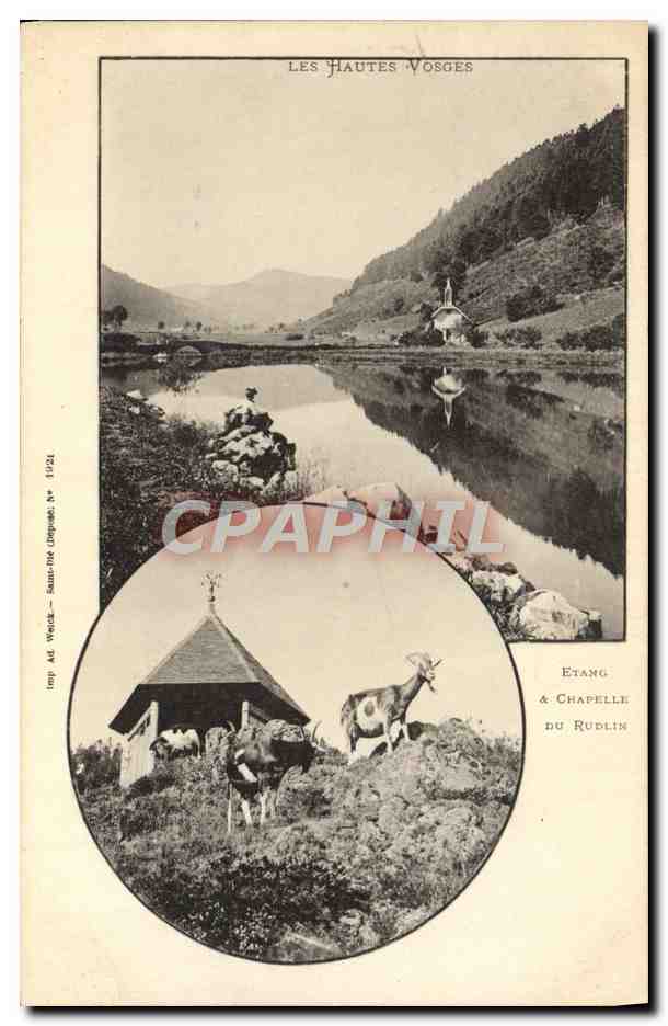 Les Hautes Vosges — Etang & Chapelle du Rudlin — Impr. A. Weick, Sainte-Émilie (Chapelle) N° 1924
