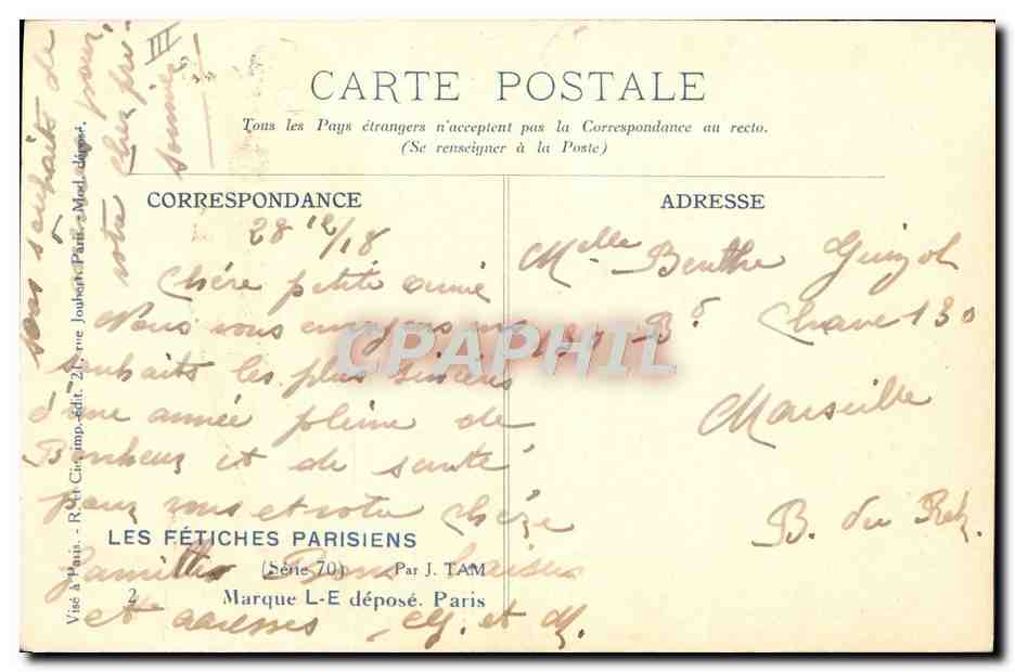 CPA Fantaisie Illustrateur Femme Trefle — Rückseite