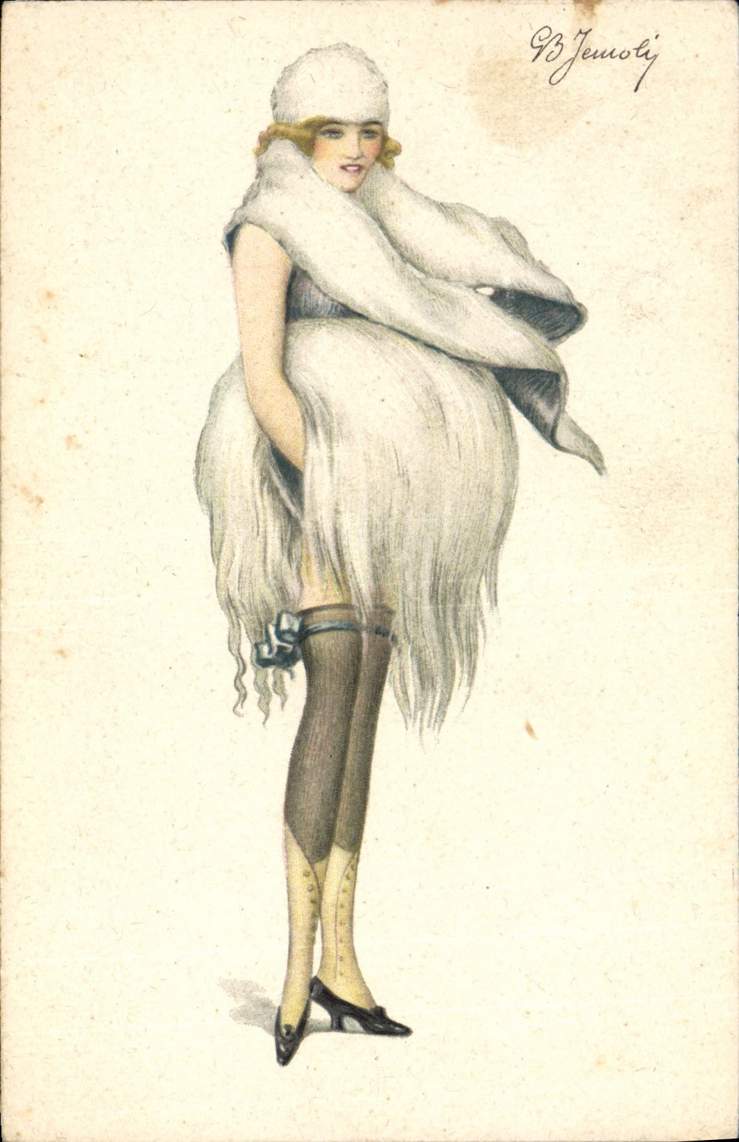 CPA Fantaisie Illustrateur Femme 