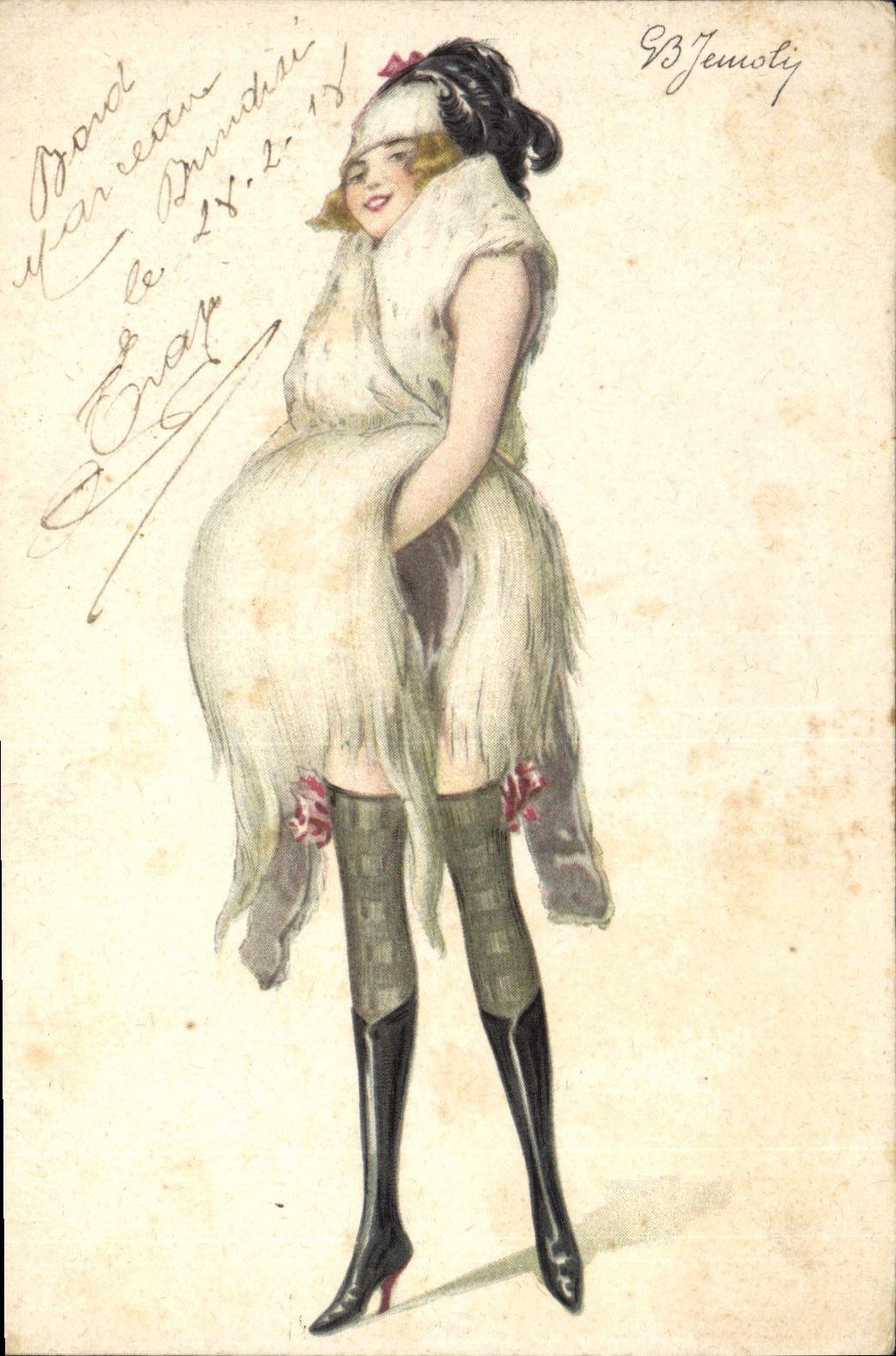 Femme en fourrure — style 1920 — Jemoly