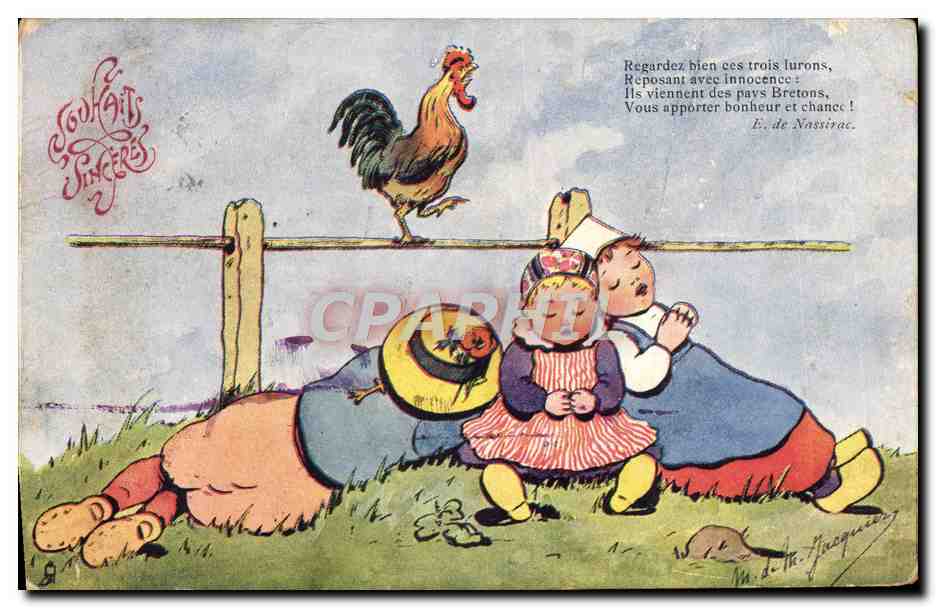 CPA Fantaisie Illustrateur Enfants Coq 