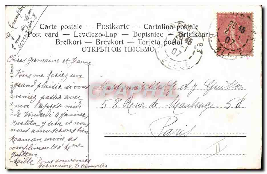 CPA Fantaisie Illustrateur Raphael Kirchner Biche  — Rückseite