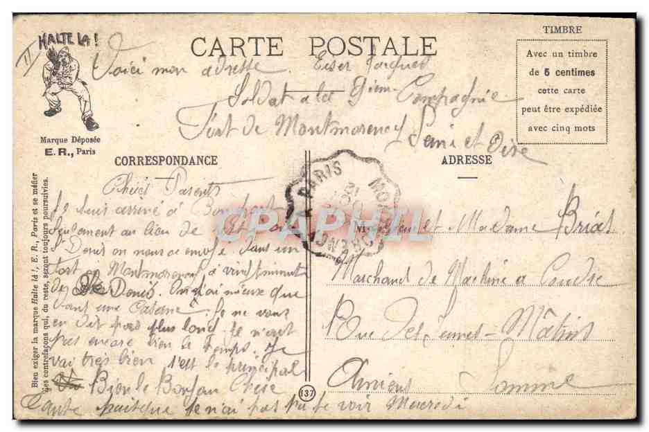 Expressions militaires — Être de chambre — E.R. Paris, N° 389 — Reverso