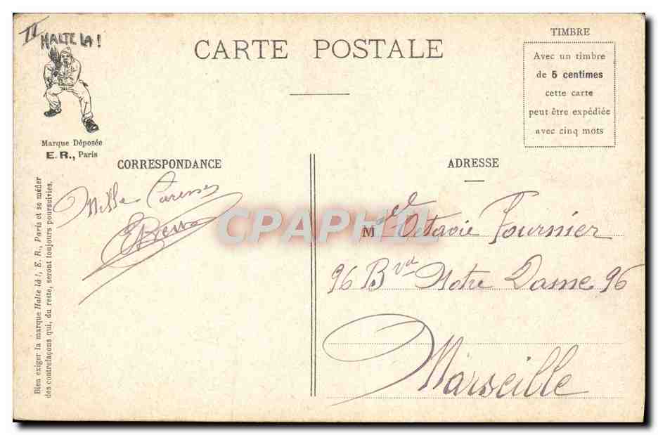 Au Battage des couvertures ! — Scènes Militaires, N° 679 — E.R. Paris — Verso
