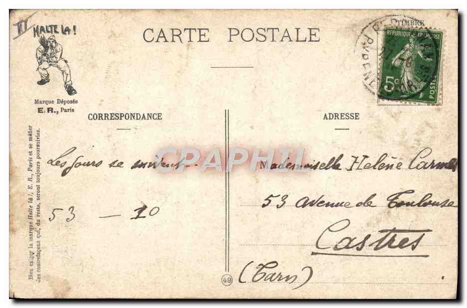 CPA Militaria L'aero de la classe Avion Aviation — Rückseite