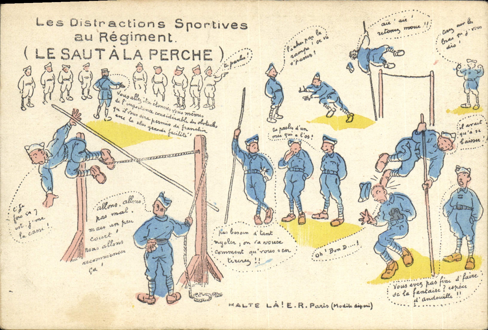 Les Distractions Sportives (LE SAUT À LA PERCHE) — HALTE LÀ! E.R. Paris (Modèle déposé)